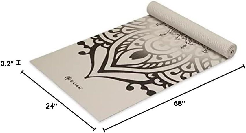 imageGaiam Yoga Mat  Premium 5mm Print Thick Non Slip Exercise ampamp Fitness Mat for All Types of Yoga Pilates ampamp Floor Workouts 68quot x 24quot x 5mmDovetail Sundial