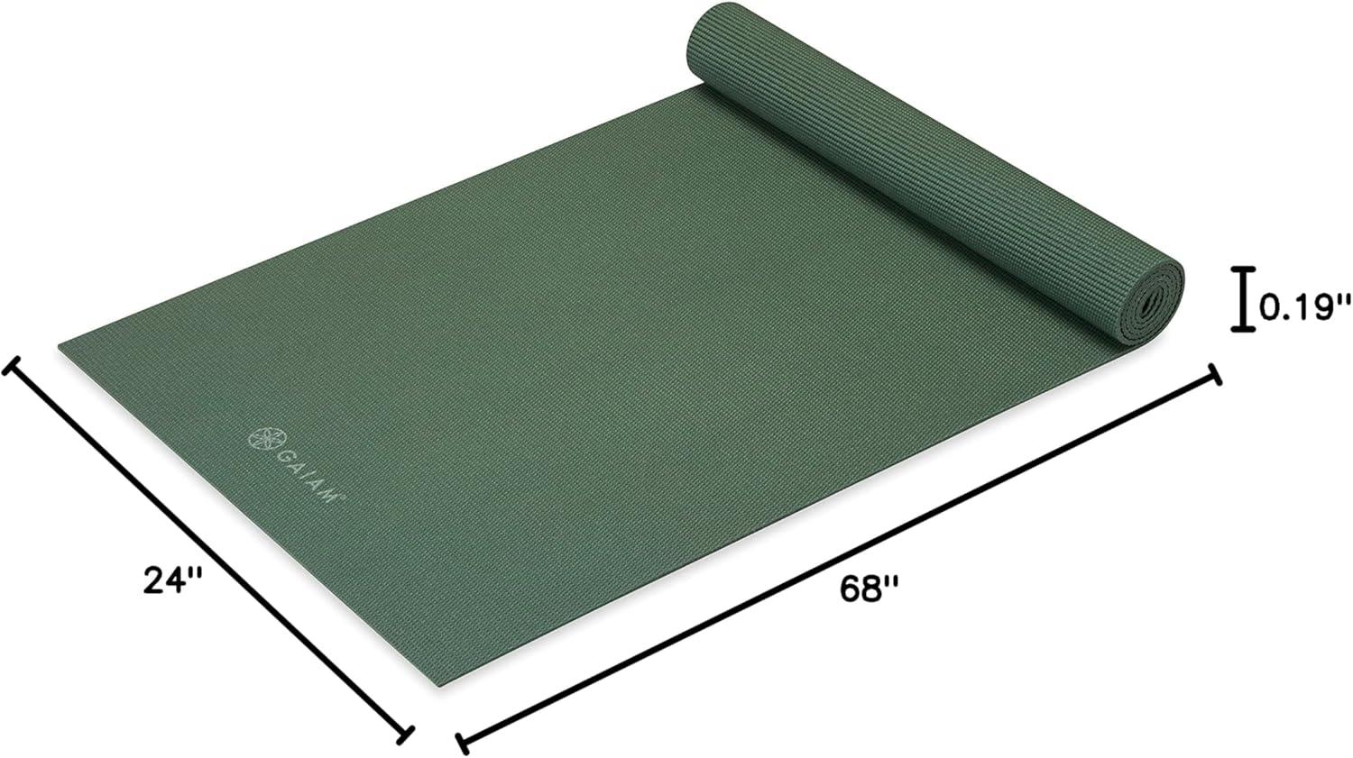 imageGaiam Yoga Mat  Premium 5mm Solid Thick Non Slip Exercise ampamp Fitness Mat for All Types of Yoga Pilates ampamp Floor Workouts 68quot x 24quot x 5mmSagebrush