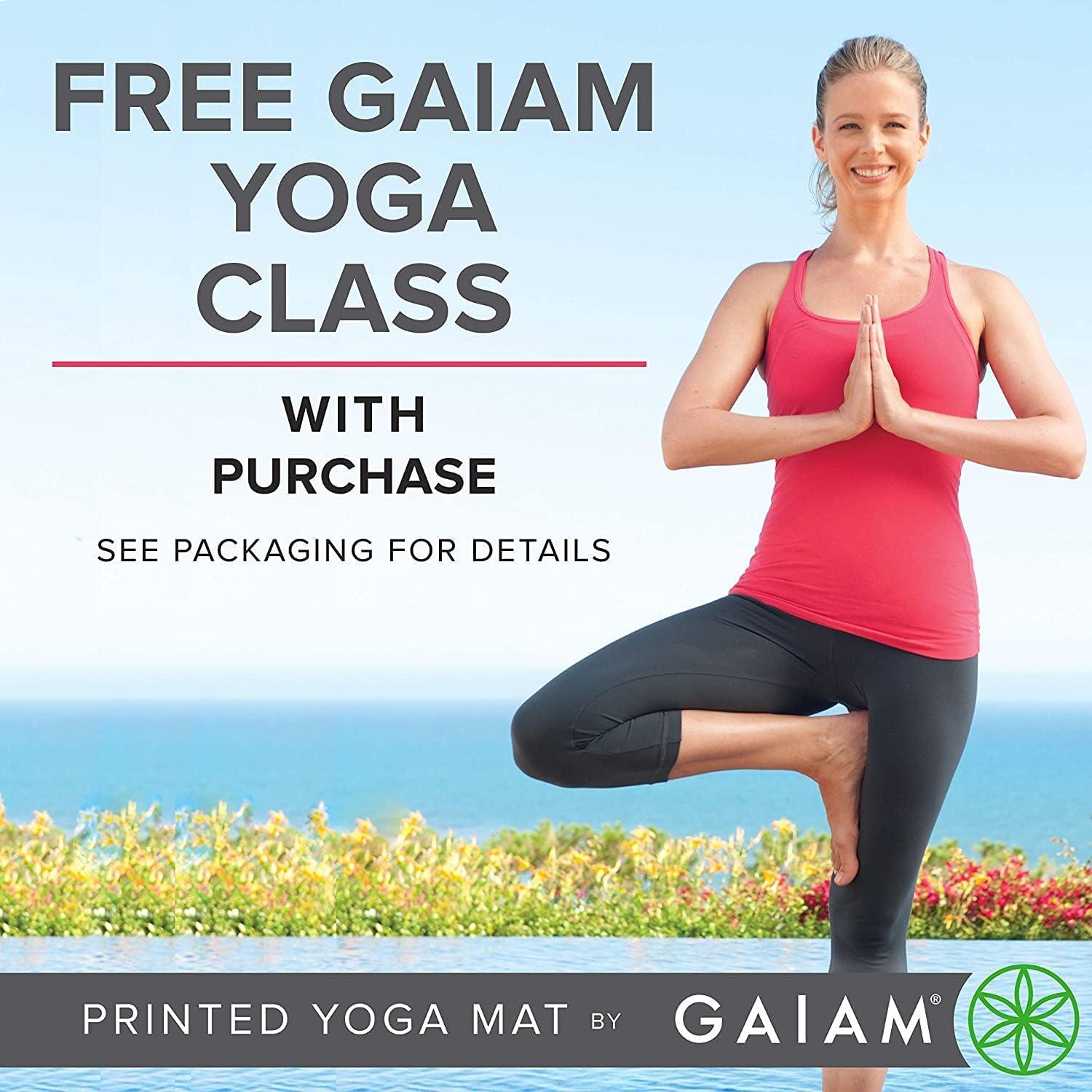 imageGaiam Yoga Mat  Premium 5mm Solid Thick Non Slip Exercise ampamp Fitness Mat for All Types of Yoga Pilates ampamp Floor Workouts 68quot x 24quot x 5mmSagebrush