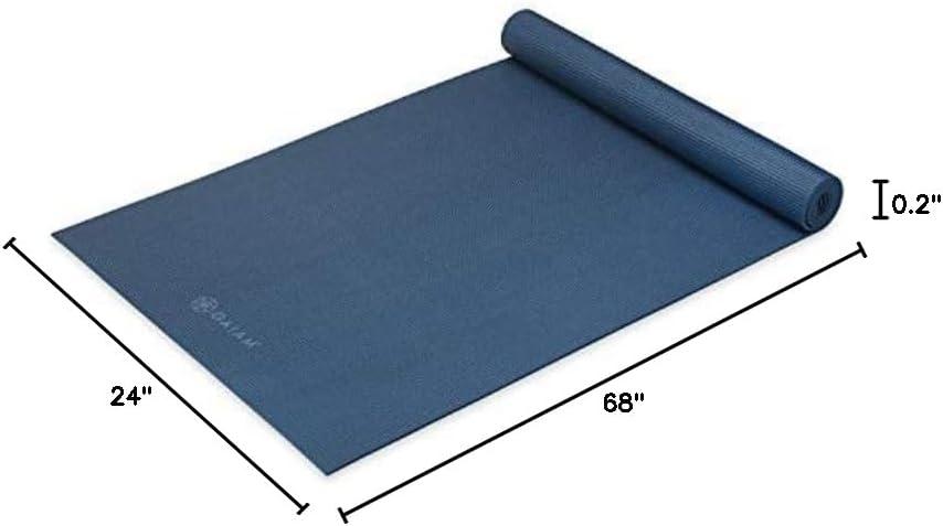 imageGaiam Yoga Mat  Premium 5mm Solid Thick Non Slip Exercise ampamp Fitness Mat for All Types of Yoga Pilates ampamp Floor Workouts 68quot x 24quot x 5mmIndigo Ink