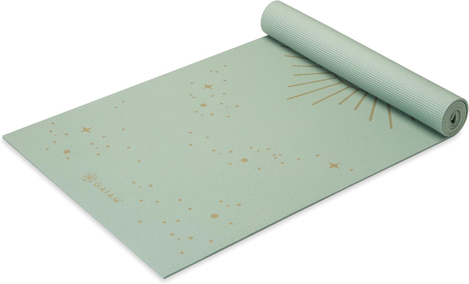 imageGaiam Yoga Mat  Premium 6mm Print Extra Thick Non Slip Exercise ampamp Fitness Mat for All Types of Yoga Pilates ampamp Floor Workouts 68quotL x 24quotW x 6mm ThickSupernova SKY