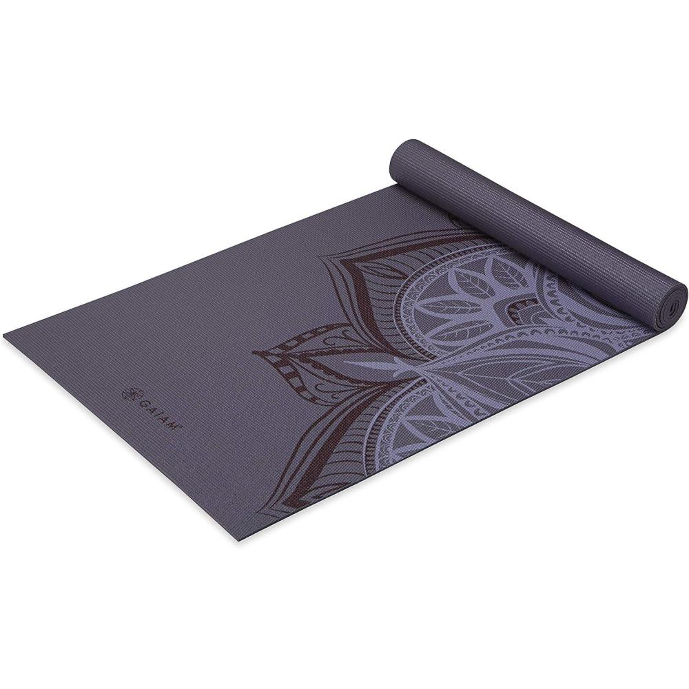 imageGaiam Yoga Mat  Premium 5mm Print Thick Non Slip Exercise ampamp Fitness Mat for All Types of Yoga Pilates ampamp Floor Workouts 68quot x 24quot x 5mmAubergine Point
