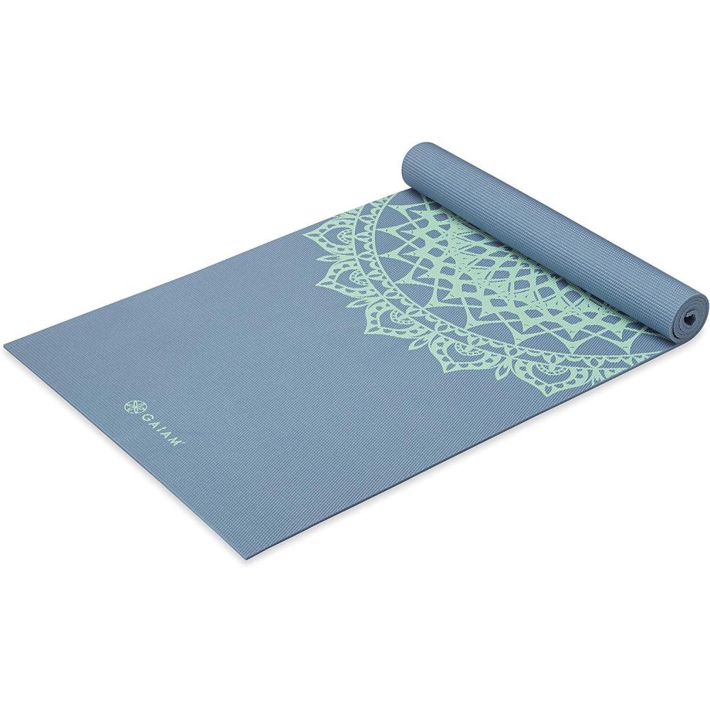 imageGaiam Yoga Mat  Premium 5mm Print Thick Non Slip Exercise ampamp Fitness Mat for All Types of Yoga Pilates ampamp Floor Workouts 68quot x 24quot x 5mmBlue Shadow Marrakesh