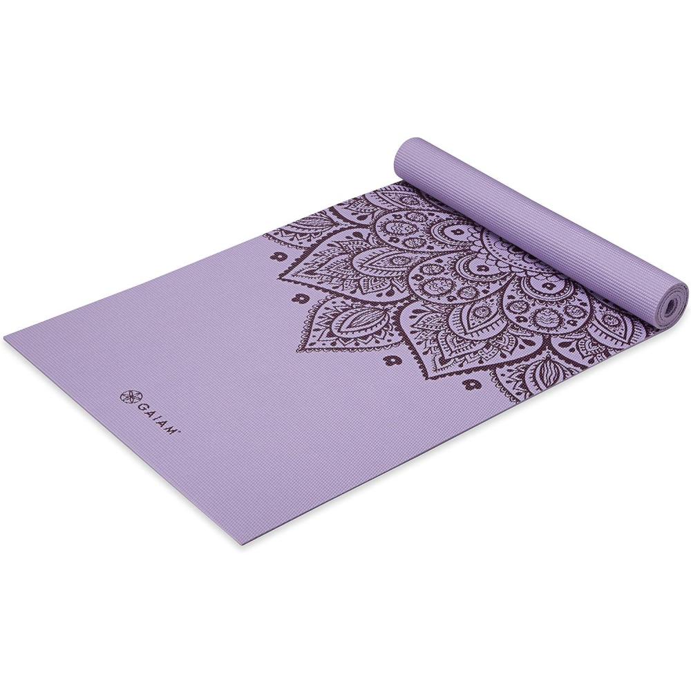 imageGaiam Yoga Mat  Premium 5mm Print Thick Non Slip Exercise ampamp Fitness Mat for All Types of Yoga Pilates ampamp Floor Workouts 68quot x 24quot x 5mmNew Lilac Sundial