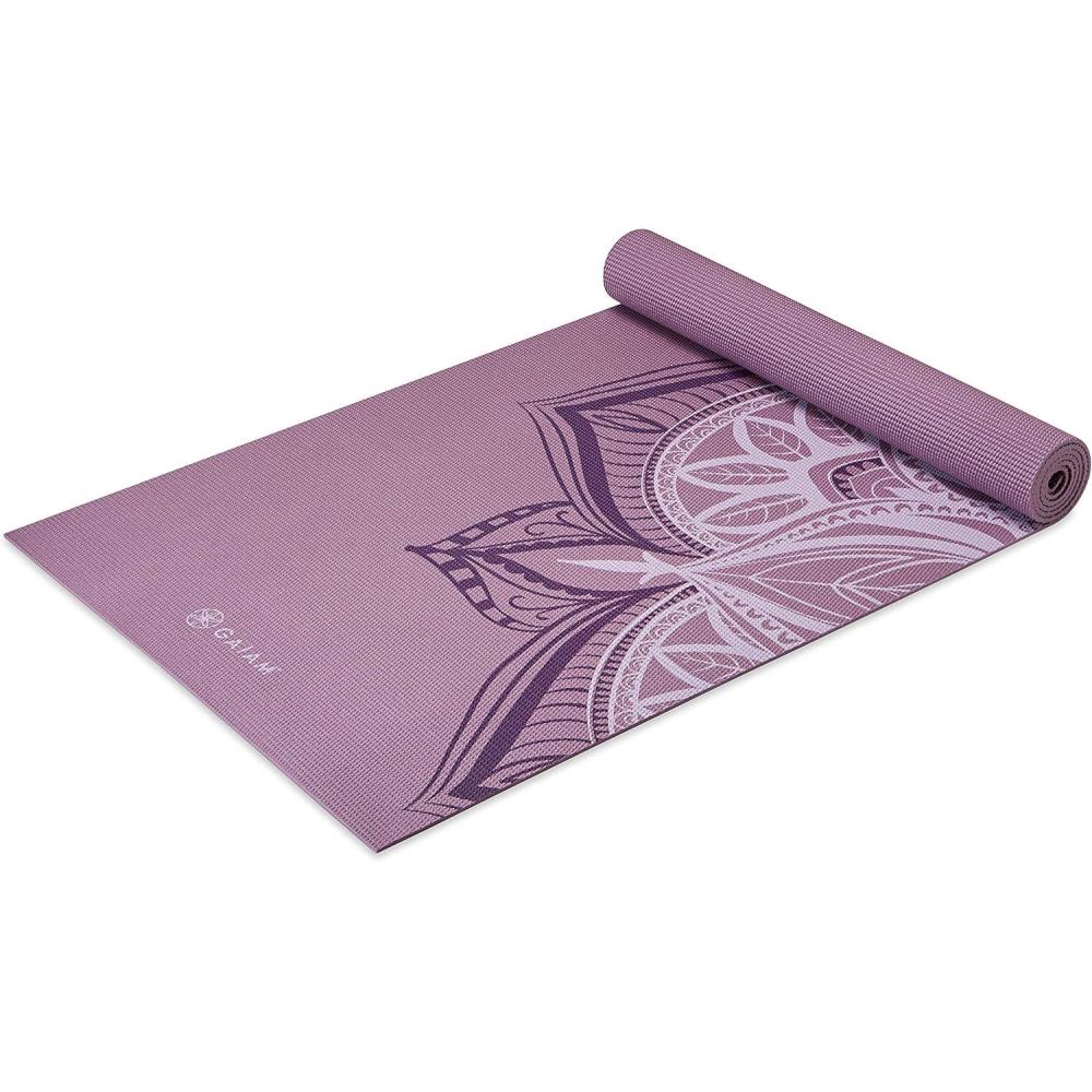 imageGaiam Yoga Mat  Premium 5mm Print Thick Non Slip Exercise ampamp Fitness Mat for All Types of Yoga Pilates ampamp Floor Workouts 68quot x 24quot x 5mmViolet Blush Point