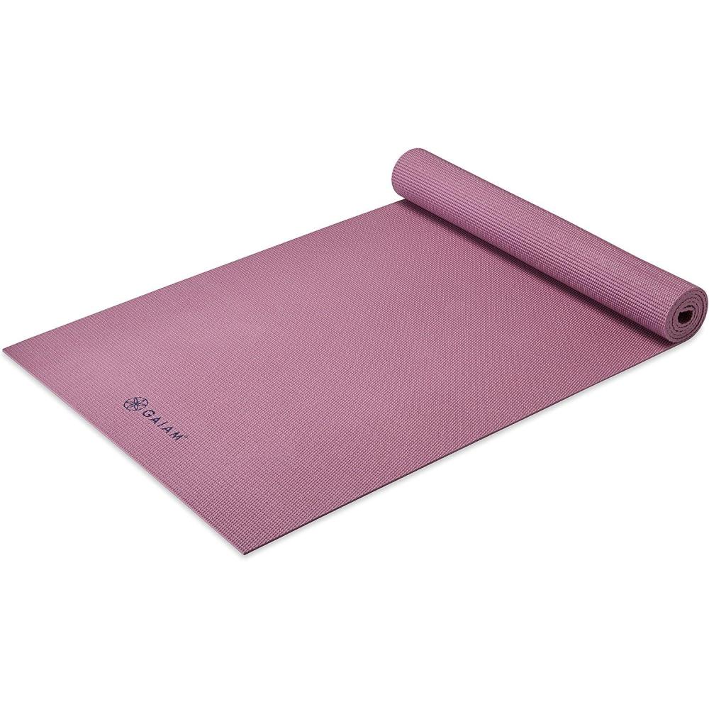imageGaiam Yoga Mat  Premium 5mm Solid Thick Non Slip Exercise ampamp Fitness Mat for All Types of Yoga Pilates ampamp Floor Workouts 68quot x 24quot x 5mmRosy Pink