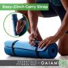 imageGaiam Essentials Thick Yoga Mat Fitness ampamp Exercise Mat with EasyCinch Yoga Mat Carrier Strap 72quotL x 24quotW x 25 Inch ThickNavy
