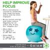imageGaiam Kids StayNPlay Childrens Balance Ball  Flexible School Chair Active Classroom Desk Alternative Seating  Builtin StayPut Soft Stability Legs Includes Air Pump 52cm StarryEyes