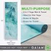 imageGaiam Yoga Mat  Hot Yoga Towel Mat MositureWicking Microfiber Topcoat ampamp Yoga Mat Backing Seafoam 68quot L x 26quot W x 5mm Thick