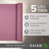 imageGaiam Yoga Mat  Premium 5mm Solid Thick Non Slip Exercise ampamp Fitness Mat for All Types of Yoga Pilates ampamp Floor Workouts 68quot x 24quot x 5mmRosy Pink