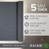 imageGaiam Yoga Mat  Premium 5mm Solid Thick Non Slip Exercise ampamp Fitness Mat for All Types of Yoga Pilates ampamp Floor Workouts 68quot x 24quot x 5mmFolkstone Grey