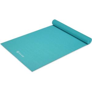 imageGaiam Yoga Mat  Premium 5mm Solid Thick Non Slip Exercise ampamp Fitness Mat for All Types of Yoga Pilates ampamp Floor Workouts 68quot x 24quot x 5mmLight Blue