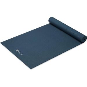imageGaiam Yoga Mat  Premium 5mm Solid Thick Non Slip Exercise ampamp Fitness Mat for All Types of Yoga Pilates ampamp Floor Workouts 68quot x 24quot x 5mmMarine