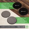 imageGaiam Core Sliding Discs  Dual Sided Workout Sliders for Carpet ampamp Hardwood Floor  Home Ab Pads Exercise Equipment Fitness Sliders for Women and Men GreyBlack1 EA