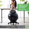 imageGaiam Ultimate Balance Ball Chair Standard or Swivel Base Option  Premium Exercise Stability Yoga Ball Ergonomic Chair for Home and Office Desk  52cm AntiBurst Ball Air Pump Exercise GuideStandard Base Black