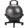 imageGaiam Ultimate Balance Ball Chair Standard or Swivel Base Option  Premium Exercise Stability Yoga Ball Ergonomic Chair for Home and Office Desk  52cm AntiBurst Ball Air Pump Exercise GuideSwivel Base Black
