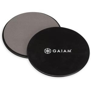 imageGaiam Core Sliding Discs  Dual Sided Workout Sliders for Carpet ampamp Hardwood Floor  Home Ab Pads Exercise Equipment Fitness Sliders for Women and Men GreyBlack1 EA