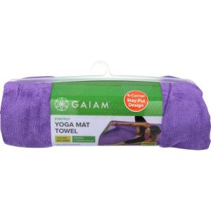 imageGaiam Stay Put Yoga Towel Mat Fits Over Standard  Size  68quotL x 24quotW LakePurple