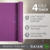 imageGaiam Print Yoga Mat Non Slip Exercise ampamp Fitness Mat for All Types of Yoga Pilates ampamp Floor ExercisesPurple Medallion