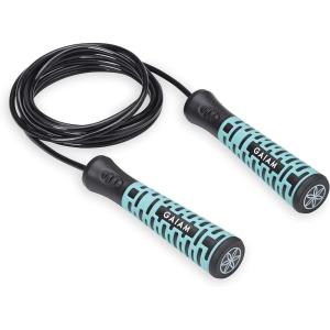 imageGaiam Essentials Jump Rope  9ft Adjustable Tangle Free Vinyl Skipping Cable Jumping Rope  SureGrip Textured Handles