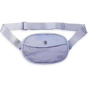 imageGaiam Go for It Waist Pack Adjustable Fanny Pack Crossbody Bags for Women ampamp Men  Waterproof Cross Body Bag with Zippered Pockets Running Belt Bag Ideal for Vacation ampamp TravelDeep Thistle