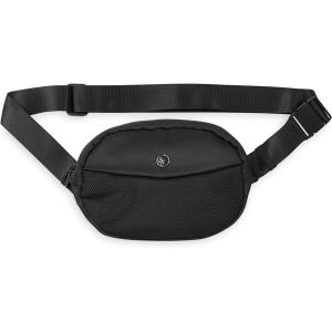 imageGaiam Go for It Waist Pack Adjustable Fanny Pack Crossbody Bags for Women ampamp Men  Waterproof Cross Body Bag with Zippered Pockets Running Belt Bag Ideal for Vacation ampamp TravelBlack