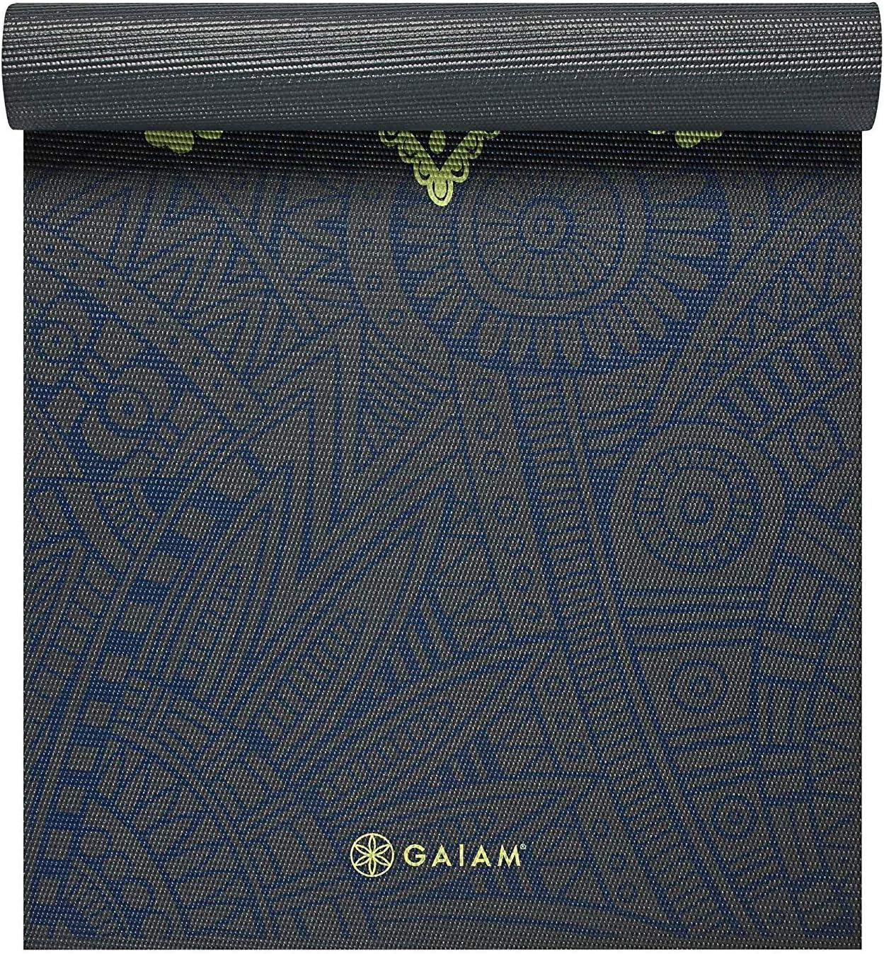 imageGaiam Yoga Mat  Premium 6mm Print Extra Thick Non Slip Exercise ampamp Fitness Mat for All Types of Yoga Pilates ampamp Floor Workouts 68quotL x 24quotW x 6mm ThickSundial Layers
