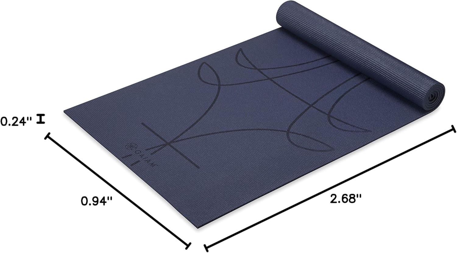 imageGaiam Yoga Mat  Premium 6mm Print Extra Thick Non Slip Exercise ampamp Fitness Mat for All Types of Yoga Pilates ampamp Floor Workouts 68quotL x 24quotW x 6mm ThickAlignment Print Ink