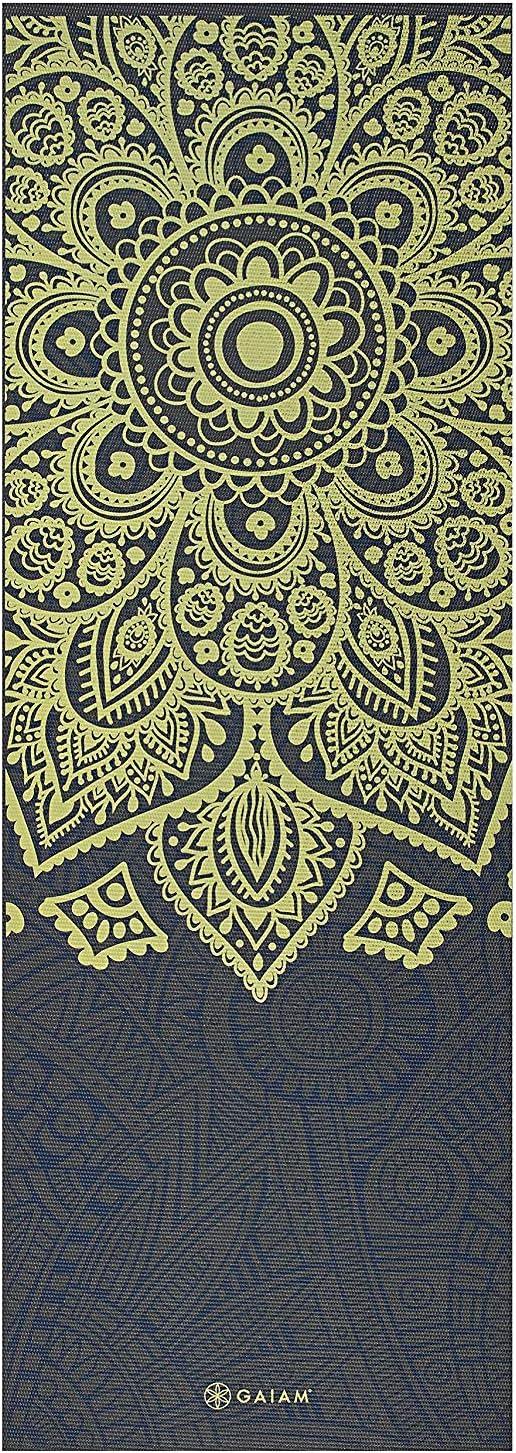 imageGaiam Yoga Mat  Premium 6mm Print Extra Thick Non Slip Exercise ampamp Fitness Mat for All Types of Yoga Pilates ampamp Floor Workouts 68quotL x 24quotW x 6mm ThickSundial Layers