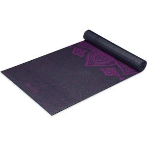 imageGaiam Yoga Mat  Premium 6mm Print Extra Thick Non Slip Exercise ampamp Fitness Mat for All Types of Yoga Pilates ampamp Floor Workouts 68quotL x 24quotW x 6mm ThickPlum Sundial Layers