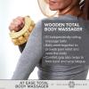 imageGaiam Relax Massage Ball Roller  Handheld Wooden Total Body Massager for Back Neck Foot Calf Leg Arm  Deep Tissue Massager Relief for Sore Muscles