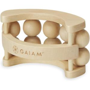 imageGaiam Relax Massage Ball Roller  Handheld Wooden Total Body Massager for Back Neck Foot Calf Leg Arm  Deep Tissue Massager Relief for Sore Muscles