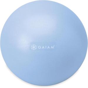 imageGaiam Mini Ab Ball 8 Inch Inflatable AntiBurst Exercise Ball for Core Strength Pilates Yoga and Physical Therapy Includes Inflation Straw Plug ampamp Downloadable Exercise GuideClear Sky
