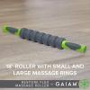 imageGaiam Restore Massage Stick Roller  18 Inch Muscle Massager with Soft Massaging Rings for Full Body Pain Relief Myofascial Release Trigger Points on Legs Arms Back