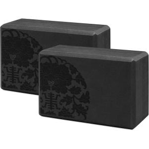 imageGaiam Essentials Yoga Block Set of 2  Supportive Foam Blocks  Soft NonSlip Surface for Yoga Pilates Meditation  EasyGrip Beveled Edges  Helps with Alignment and Motion  Black Premium