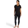 imageGaiam Womens Restore Rib Mix TShirt Relaxed Fit Lightweight Heathered Material HighLow HemBlack Tap Shoe