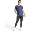 imageGaiam Womens Restore Rib Mix TShirt Relaxed Fit Lightweight Heathered Material HighLow HemBlue Indigo