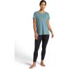 imageGaiam Womens Restore Rib Mix TShirt Relaxed Fit Lightweight Heathered Material HighLow HemGoblin Blue