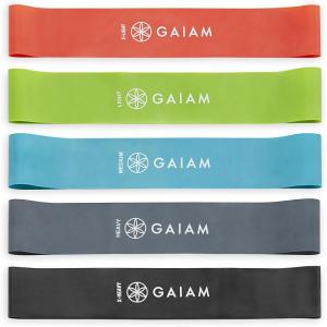 imageGaiam Restore Mini Resistance Loop Bands  5 Pack Booty Bands with 5 Resistance Levels  Loop Resistance Bands for Exercise and Rehab  Includes Guide and Carry Bag