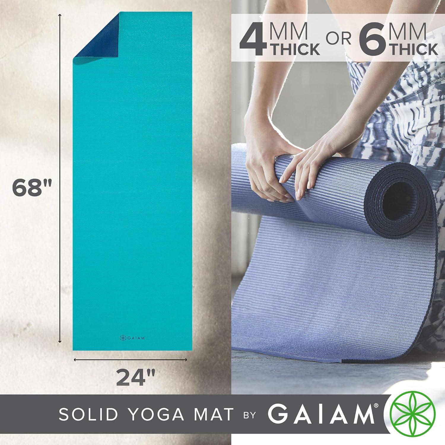 imageGaiam Solid Color Yoga Mat Non Slip Exercise ampamp Fitness Mat for All Types of Yoga Pilates ampamp Floor ExercisesOpen Sea