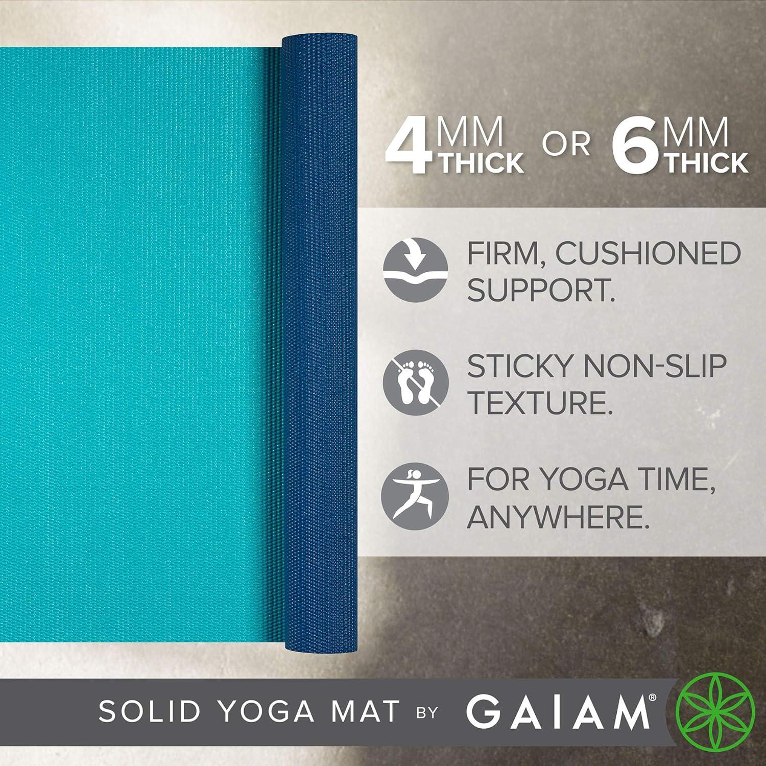 imageGaiam Solid Color Yoga Mat Non Slip Exercise ampamp Fitness Mat for All Types of Yoga Pilates ampamp Floor ExercisesOpen Sea