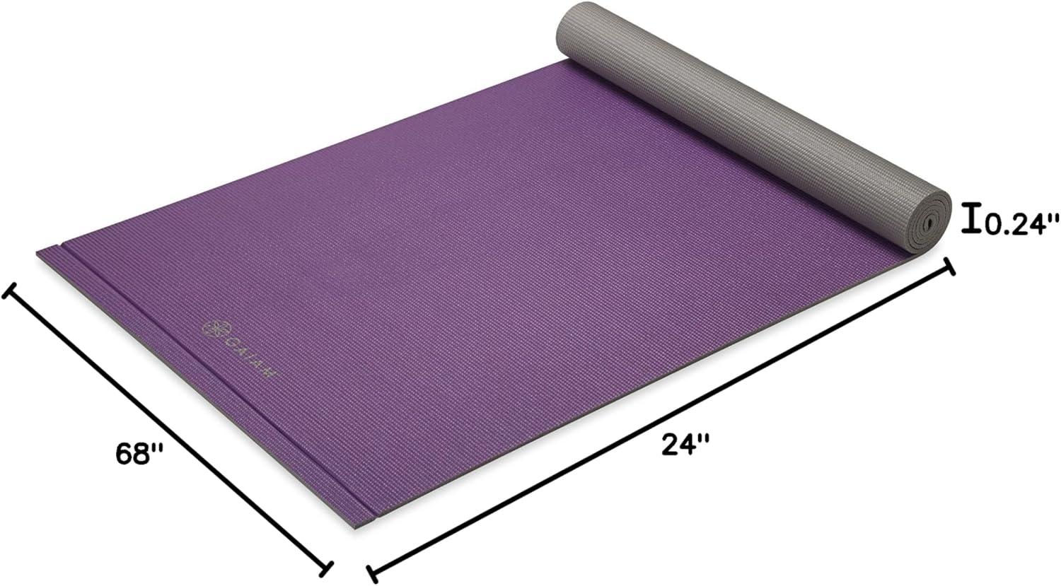 imageGaiam Yoga Mat  Easy Roll 6mm Exercise ampamp Fitness Mat Perforated Easy Rollup Edge for All Types of Yoga Pilates ampamp Floor Exercises 68quot x 24quot x 6mm Thick