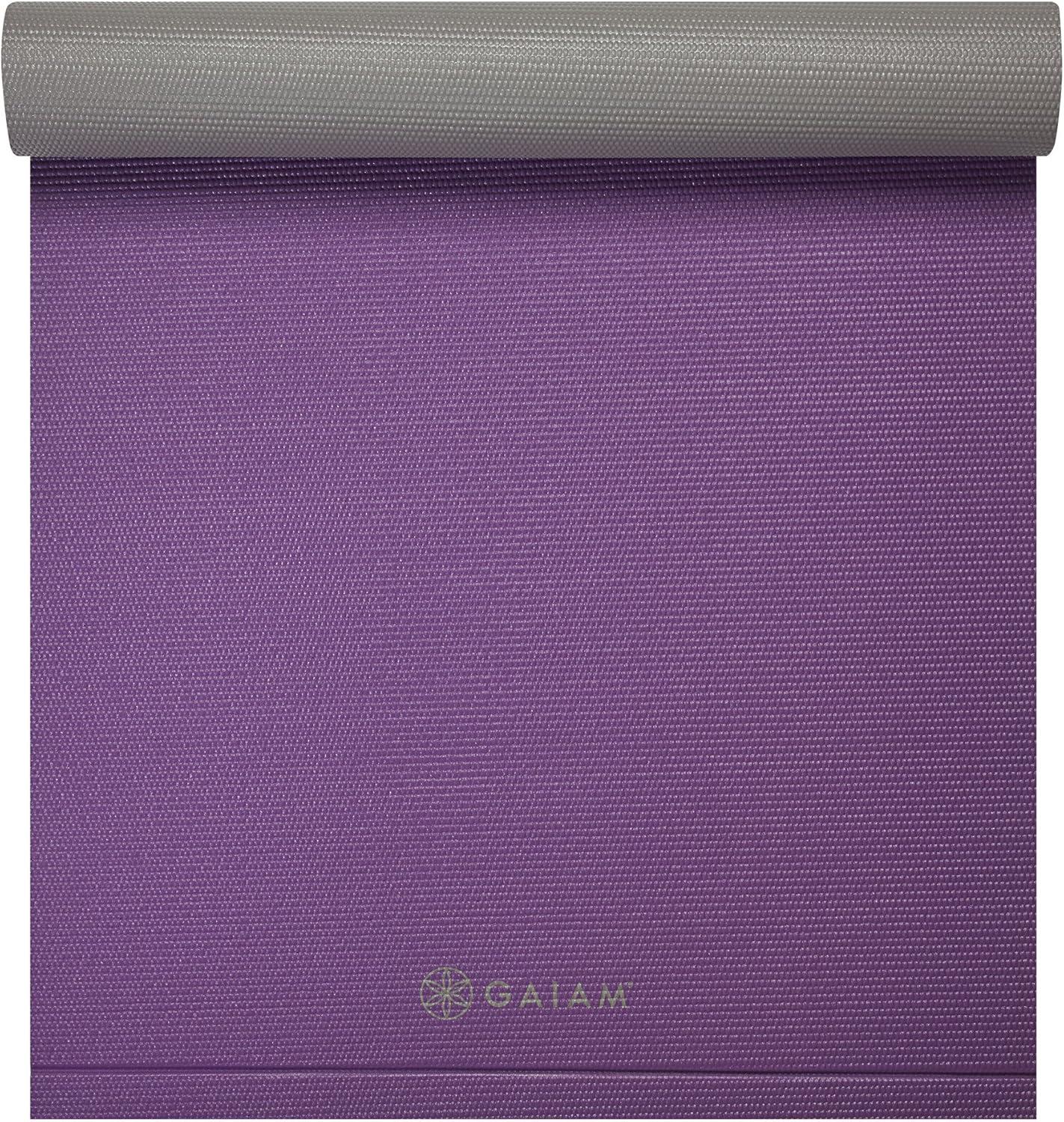imageGaiam Yoga Mat  Easy Roll 6mm Exercise ampamp Fitness Mat Perforated Easy Rollup Edge for All Types of Yoga Pilates ampamp Floor Exercises 68quot x 24quot x 6mm Thick