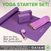 imageGaiam Essentials Yoga Mat Set for Beginners  Kit Includes Premium Yoga Mat 72Long x 24W x 6mm Thick with Yoga Mat Carrier Sling Yoga Block 2 Pack 6ft Yoga Strap Hot Yoga Towel