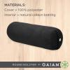 imageGaiam Round Yoga Bolster Pillow Soft Meditation Cushion for Yoga Massage and Back Support Breathable Cotton Fill Zippered Microfiber Cover EasyCarry Handle Machine WashableRound Black