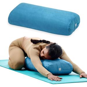 imageGaiam Round Yoga Bolster Pillow Soft Meditation Cushion for Yoga Massage and Back Support Breathable Cotton Fill Zippered Microfiber Cover EasyCarry Handle Machine WashableTeal