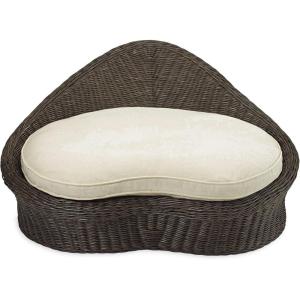 imageGaiam Rattan Meditation Chair with Thick Natural Cotton Meditation Cushion Pillow Sustainable Kapok Filling