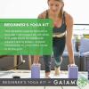 imageGaiam Beginners Yoga Starter Kit Yoga Mat Yoga Block Yoga StrapPurple