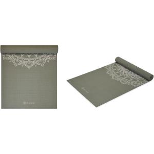 imageGAIAM Olive Marrakesh Yoga Mat 5 mm Classic Printed Olive Green