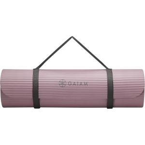 imageGaiam ExtraThick Yoga Fitness Mat and Exercise Mat with NonSlip Texture and Easy Carry StrapPurple